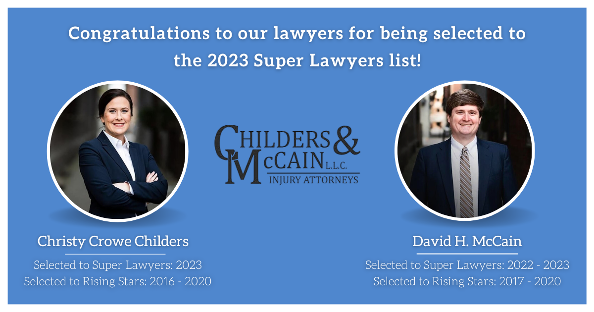 Attorneys Christy Childers & David McCain selected to the 2023 Super Lawyers list for Macon Georgia