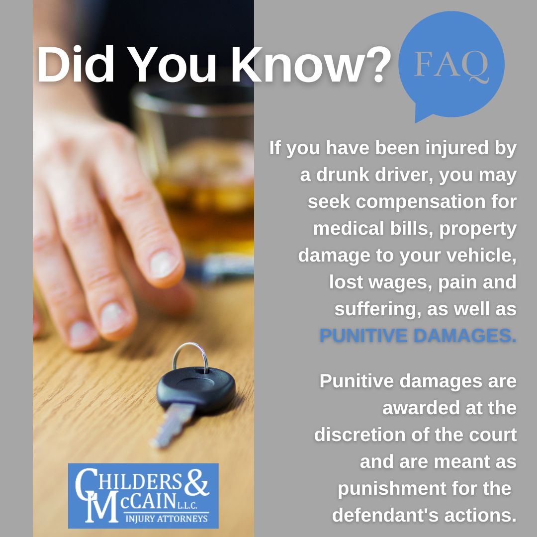 Macon car accident lawyers explain punitive damages for a drunk driving accident