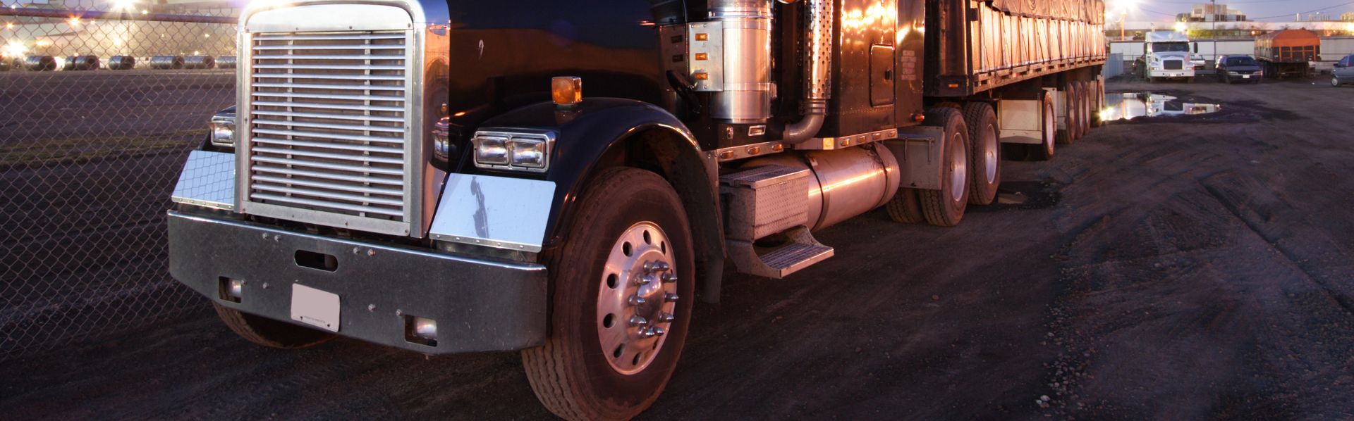 black tractor trailer truck