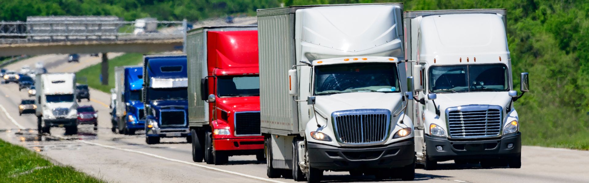 Trucks driving on highway