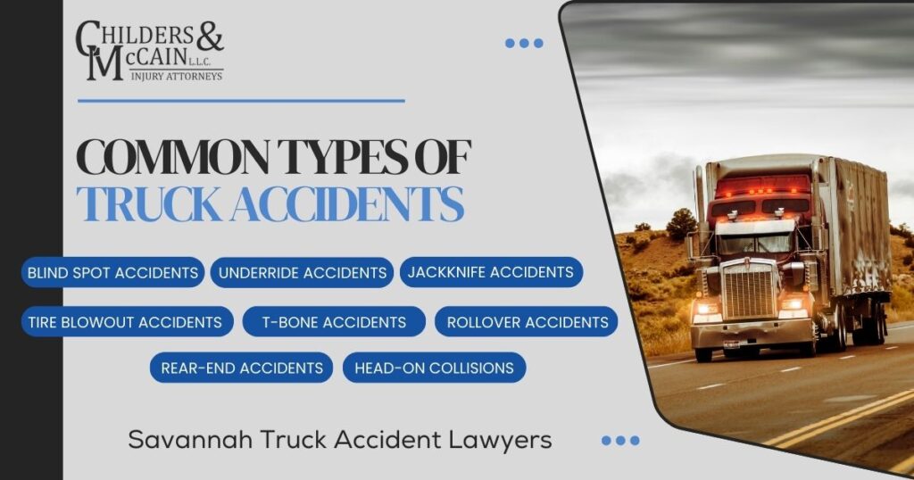 common types of truck accidents in Savannah