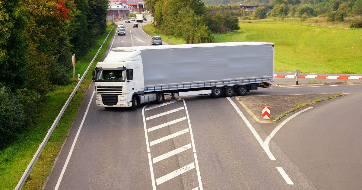 Truck making a right turn